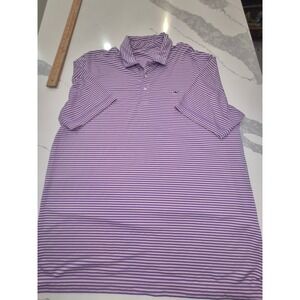Vineyard Vines Mens XL Purple Pink Striped Performance Golf Polo Classic Fit